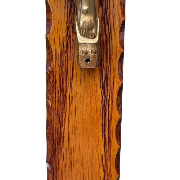 Crucifix With Brass Jesus Christ Figure & INRI Plaque Wooden Wall HANGING - Picture 5 of 10